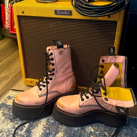 RARE R13 - size 39 double stack boot PINK made in Italy COMBAT - Picture 4 of 17